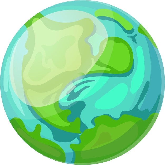 Dibujos animados del planeta Tierra el globo está girando mostrando continentes verdes y océanos azules promoviendo la conciencia ambiental y los esfuerzos globales de conservación