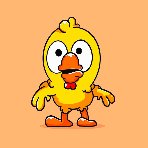 dibujos animados de pollo sorprendido