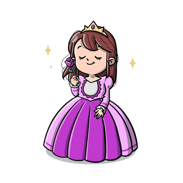 Vector dibujos animados de princesa rosa linda