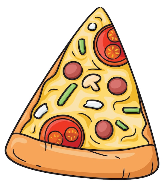 Vector dibujos animados de rebanada de pizza