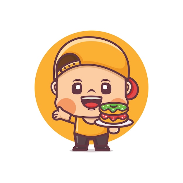 dibujos animados con rosquillas ilustración vectorial para la industria culinaria