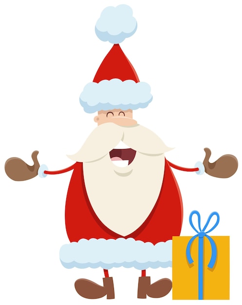 Dibujos animados de Santa Claus cantando un villancico en Navidad