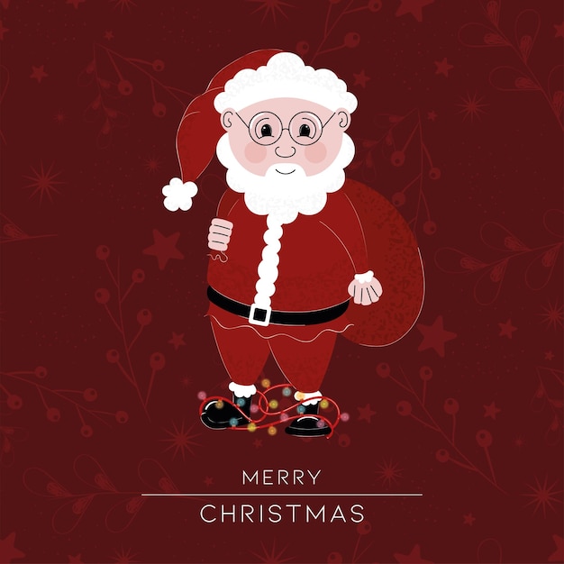 Dibujos animados de Santa Claus Tarjeta de feliz Navidad Vector