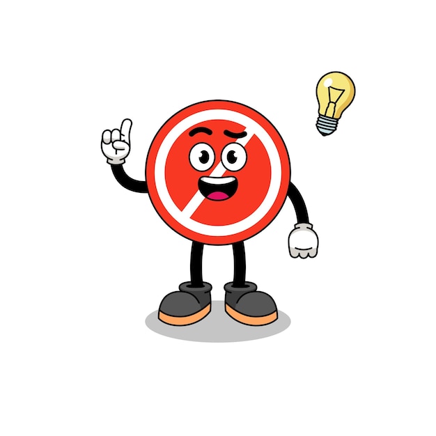 Dibujos animados de señal de stop con diseño de personaje de pose de idea
