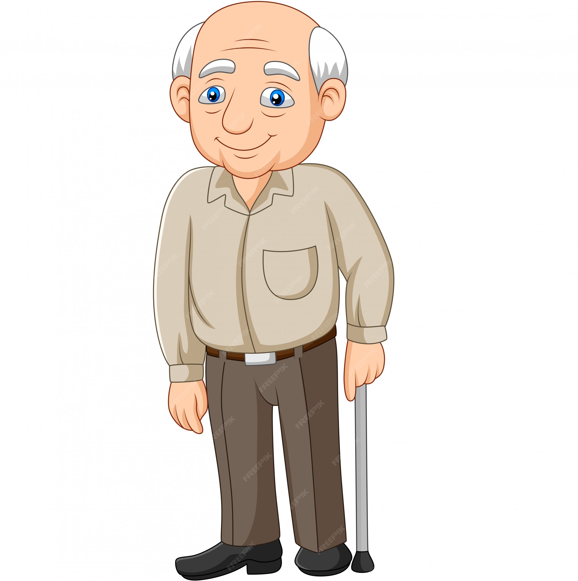 Dibujos animados senior anciano anciano | Vector Premium