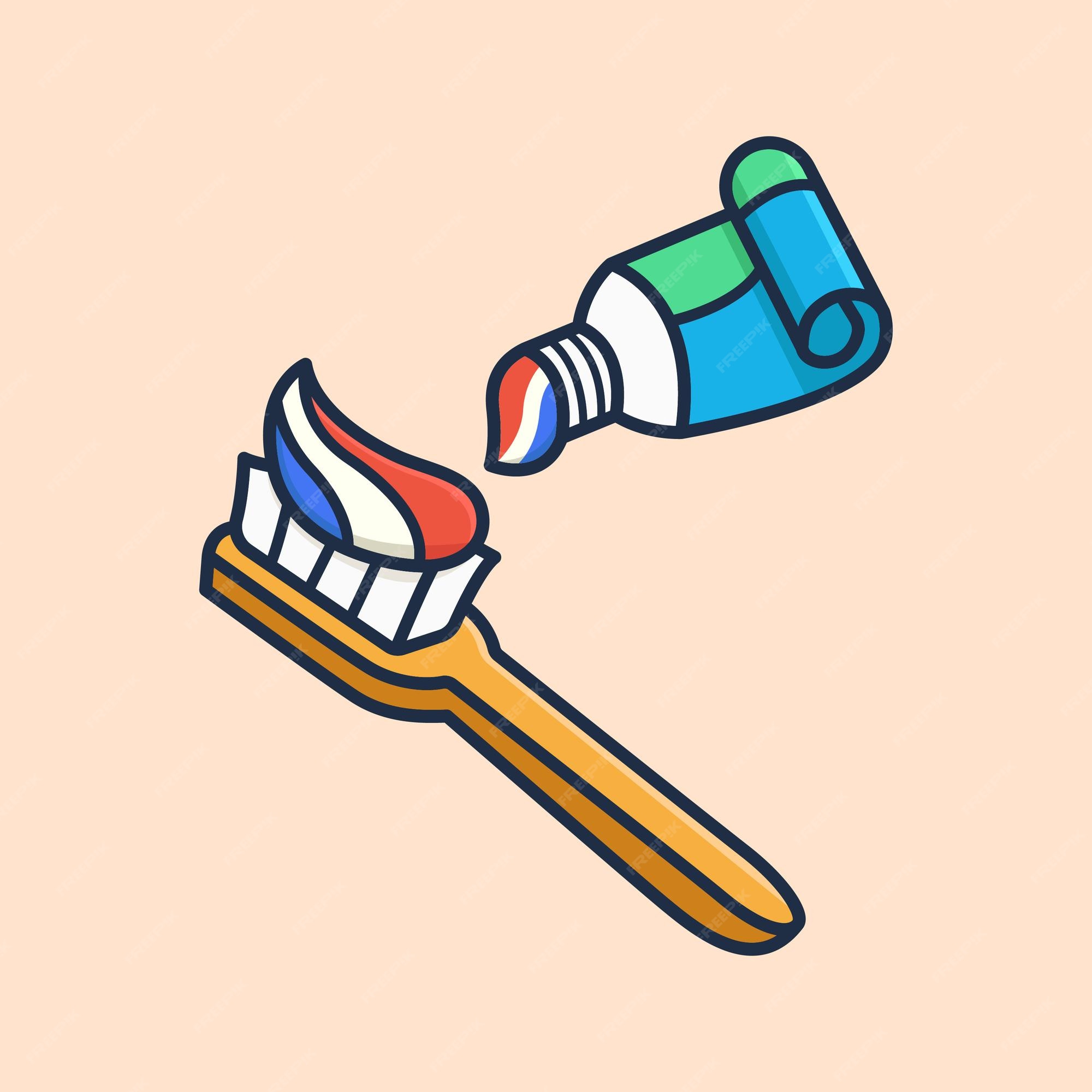 Dibujos animados simples de cepillo de dientes y pasta de dientes | Vector Premium Dibujos animados simples de cepillo de dientes y pasta de dientes | Vector Premium