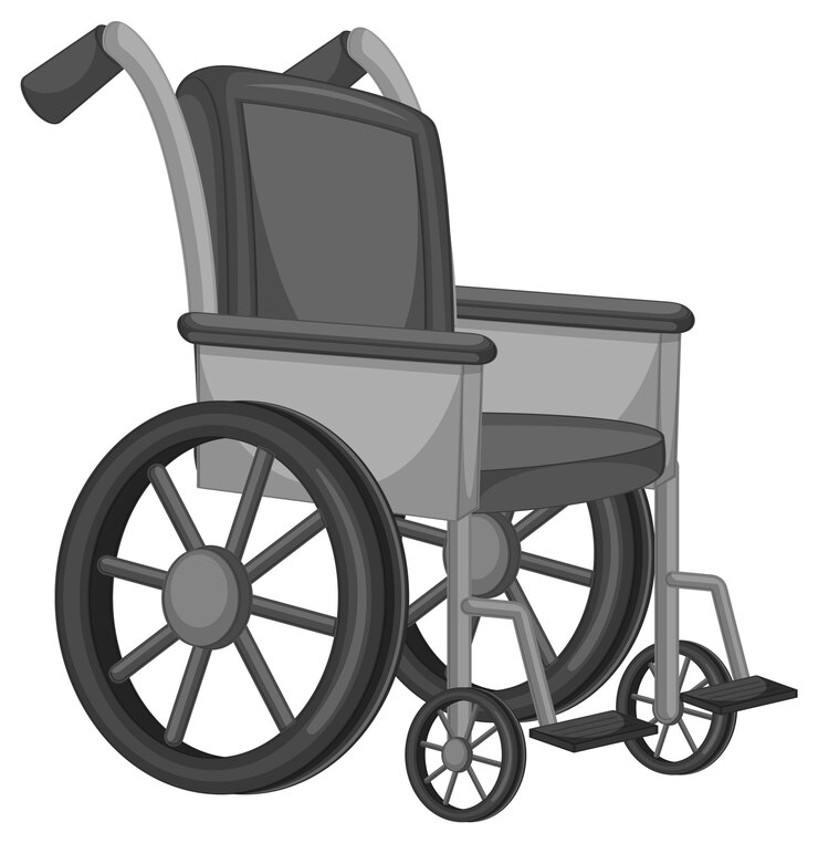 Vector dibujos animados simples de silla de ruedas aislado