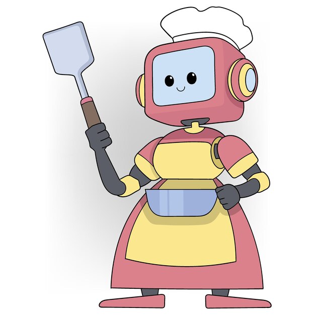 dibujos animados de la sofisticación de la inteligencia artificial en el futuro