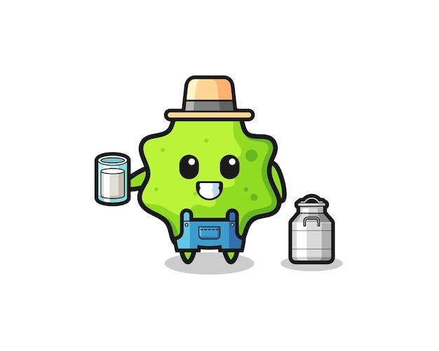 Dibujos animados de splat como el granjero lechero