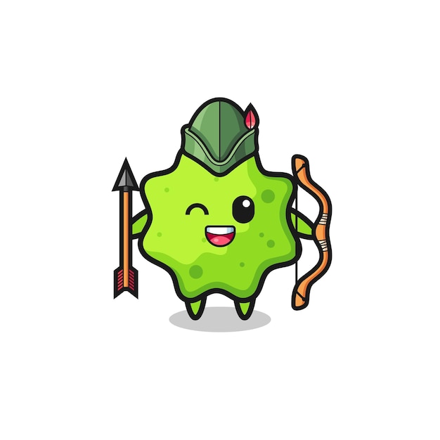 Dibujos animados de splat como mascota de arquero medieval