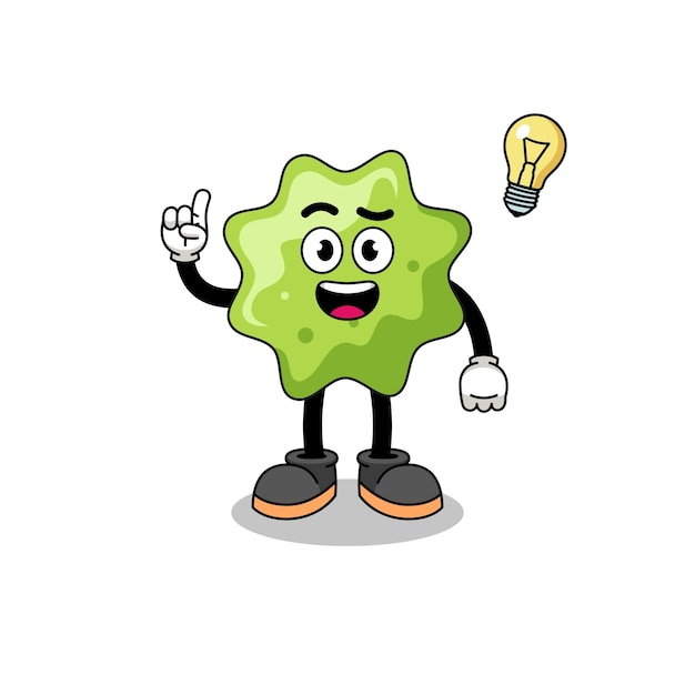 Dibujos animados de splat con una pose de idea