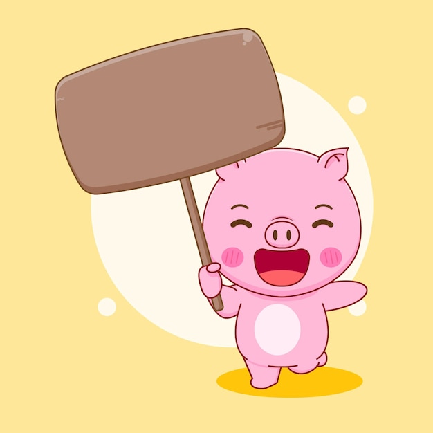 Vector dibujos animados de tablero de explotación de cerdo