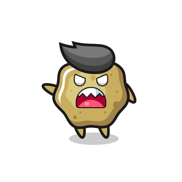 Dibujos animados de taburetes sueltos en una pose muy enojada, diseño de estilo lindo para camiseta, pegatina, elemento de logotipo