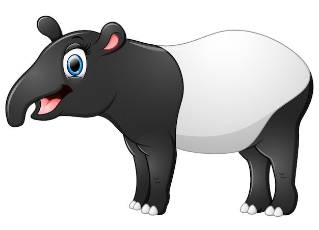 Dibujos animados de tapir feliz