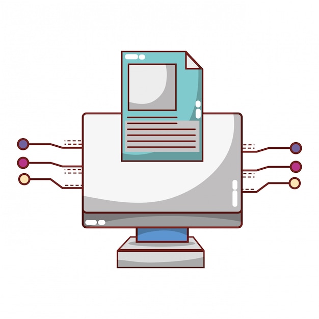 Dibujos animados de tecnología informática