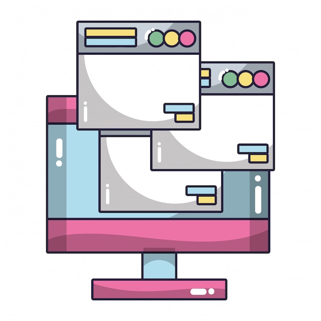 Dibujos animados de tecnología informática