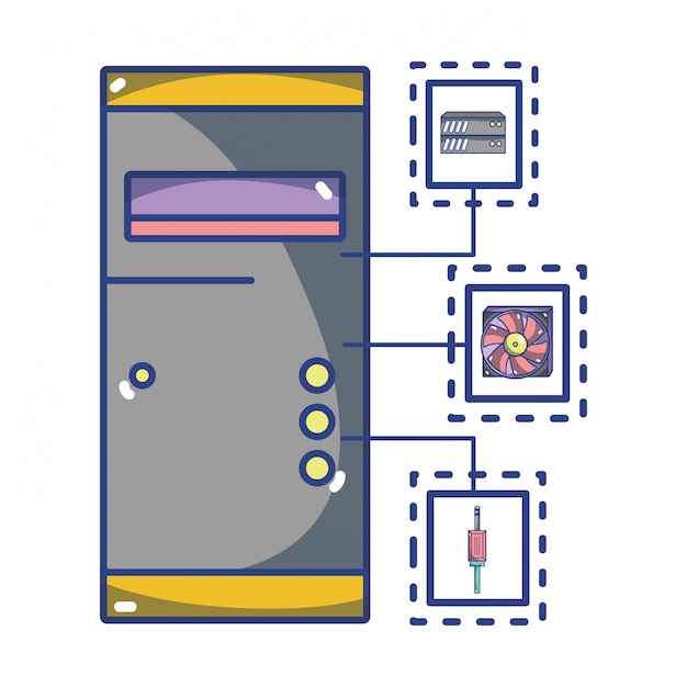 Dibujos animados de tecnología informática