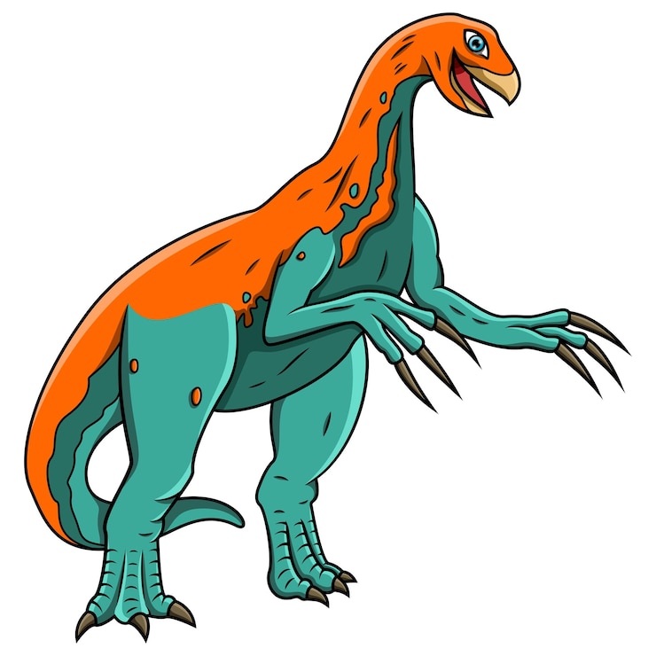 Vector dibujos animados therizinosaurus aislado sobre fondo blanco