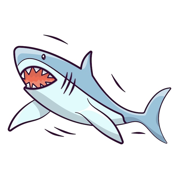 Vector dibujos animados de tiburones nadando en el océano