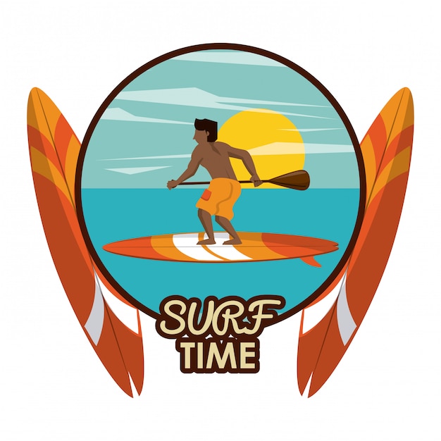 Dibujos animados de tiempo de surf