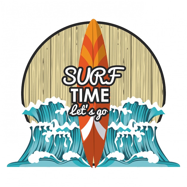 dibujos animados de tiempo de surf