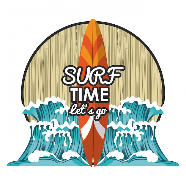 Dibujos animados de tiempo de surf