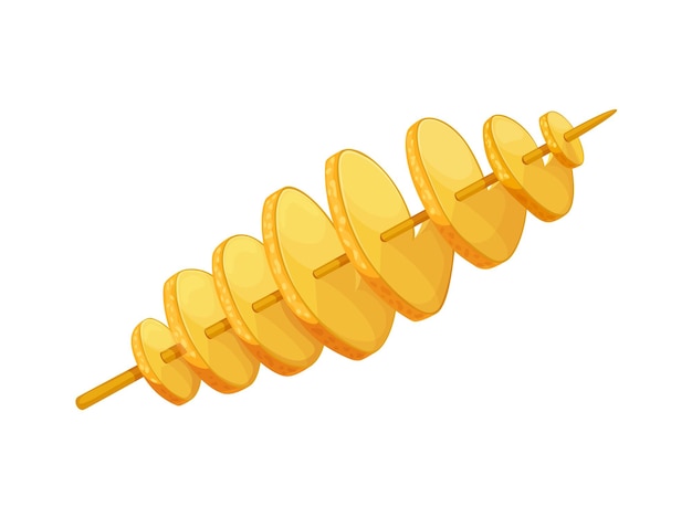 Dibujos animados tornado patata espiral comida callejera coreana