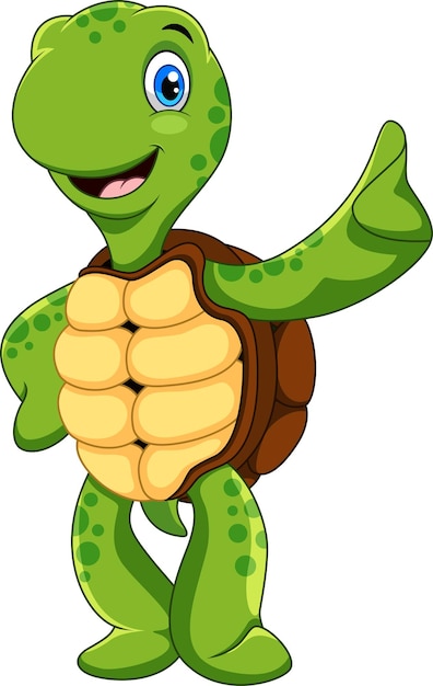 Dibujos animados de tortuga feliz