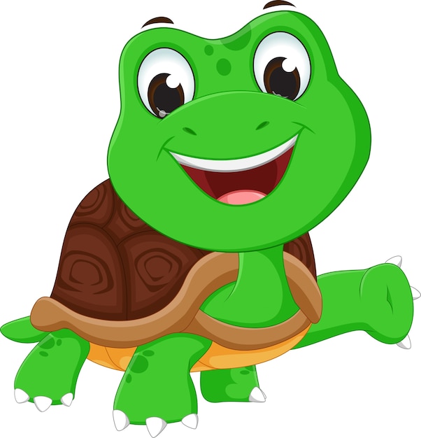 dibujos animados de tortuga feliz