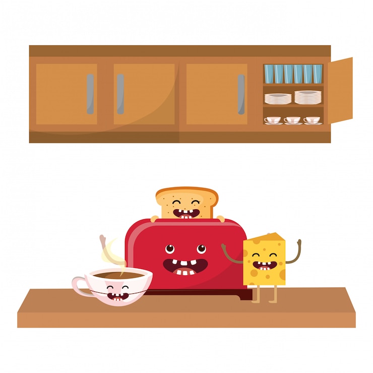 Vector dibujos animados de tostadora de pan