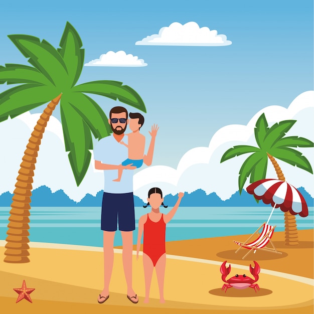 Dibujos animados de vacaciones de verano