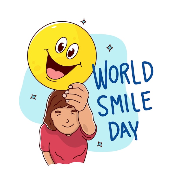Dibujos animados de vector de día mundial de la sonrisa