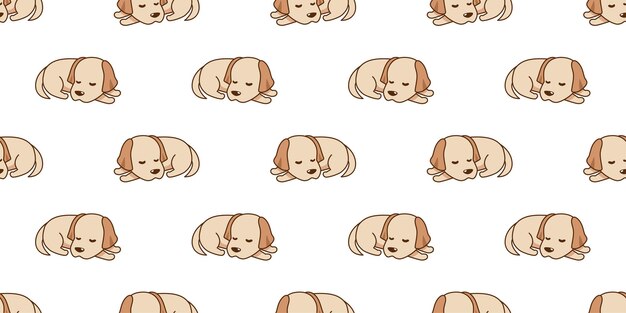 Dibujos animados de vector dormir labrador retriever perro sin fisuras de fondo