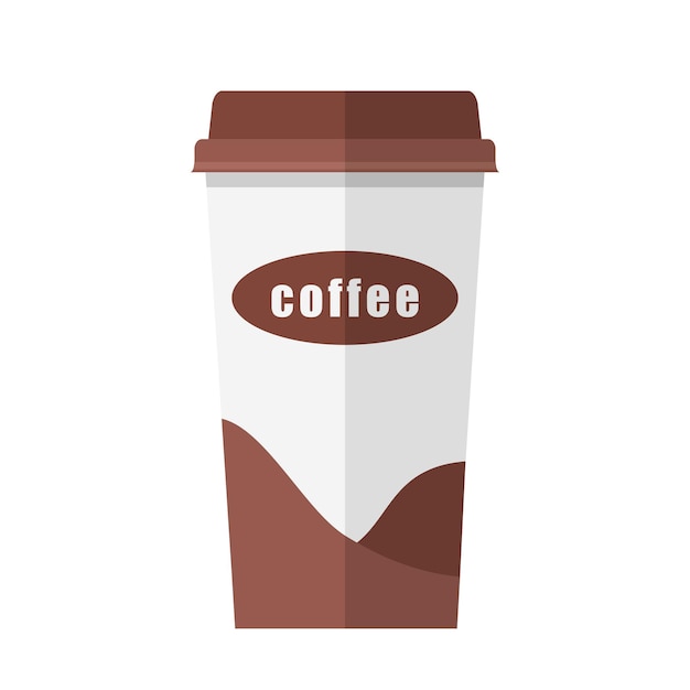 Dibujos animados vector ilustración objeto aislado llevar taza de café
