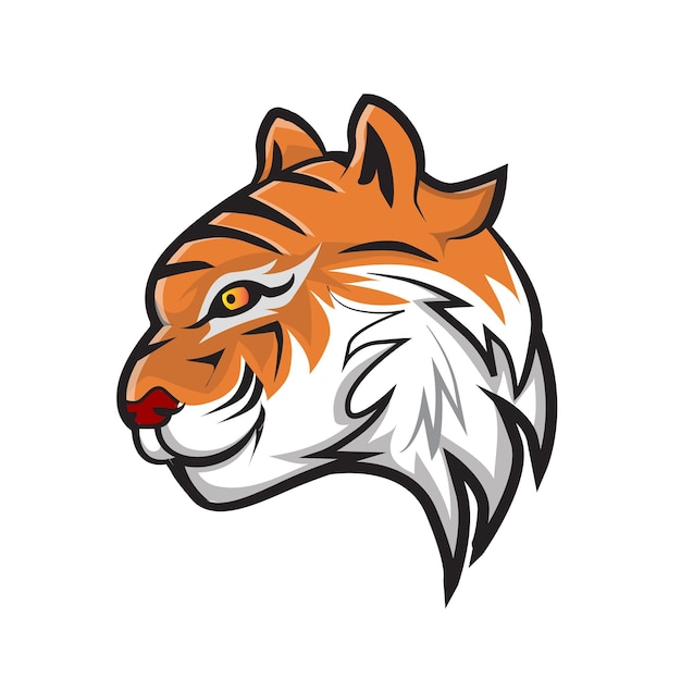 Dibujos animados de vector de logotipo de cabeza de tigre