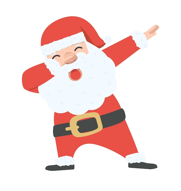 Dibujos animados de vector de santa claus dabbing dance