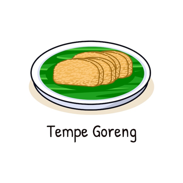 Dibujos animados de vector de soja fermentada tempe o tempeh