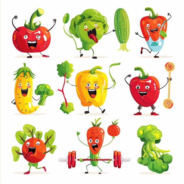 dibujos animados_vegetales_saludables_mascotas