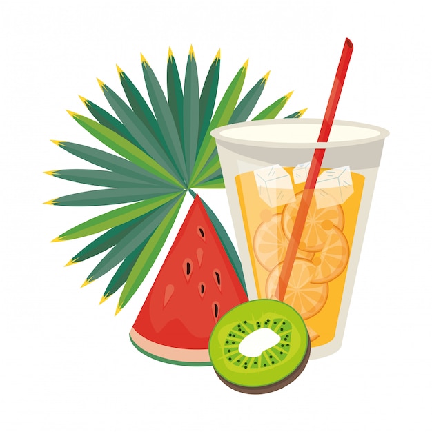 Dibujos animados de verano bebidas y cócteles