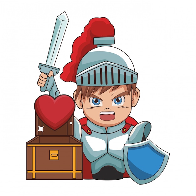 Dibujos animados de videojuego de guerrero