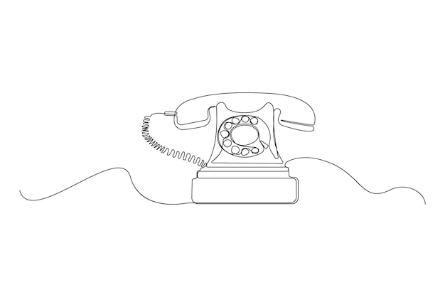 Dibujos artísticos de líneas continuas de teléfono dibujados a mano Fondo del concepto de comunicación