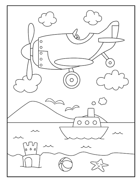 Dibujos de aviones para colorear para niños