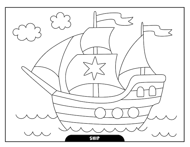 Dibujos de barcos para colorear para niños