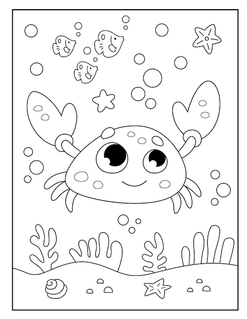 Dibujos de cangrejos para colorear para niños