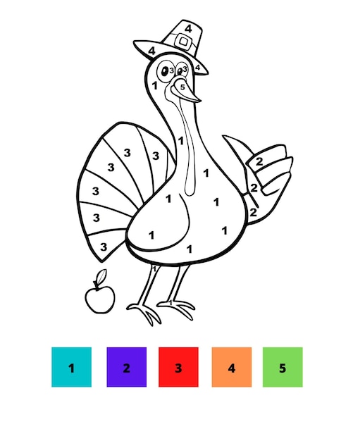 Dibujos para colorear de Acción de Gracias para colorear por números
