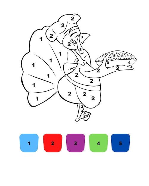 Dibujos para colorear de Acción de Gracias para colorear por números
