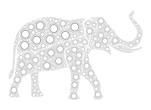 Vector dibujos para colorear para adultos elefantes
