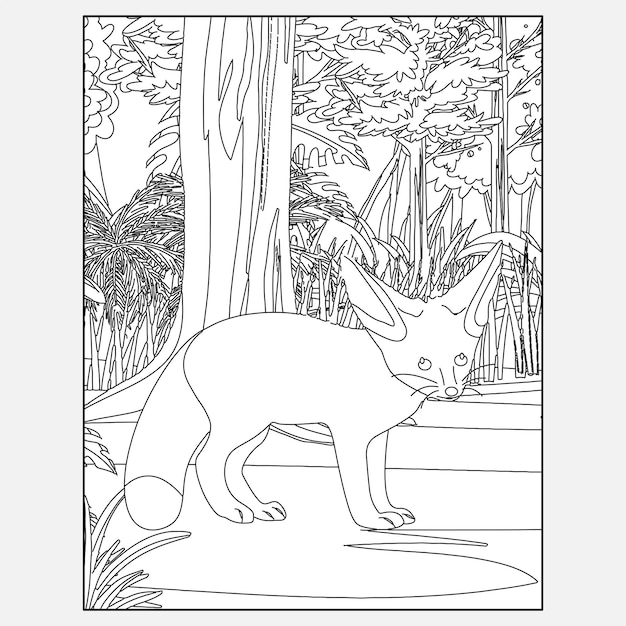 Dibujos para colorear de animales del bosque de zorros imprimibles para niños