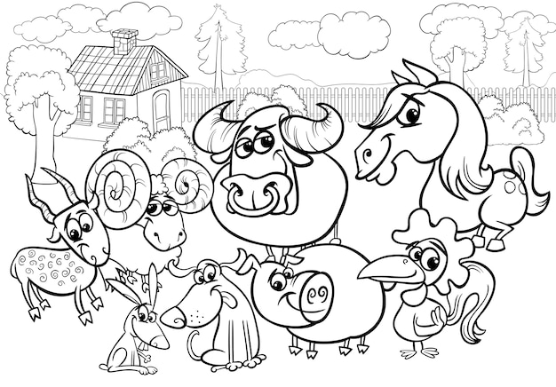 Dibujos para colorear de animales de granja