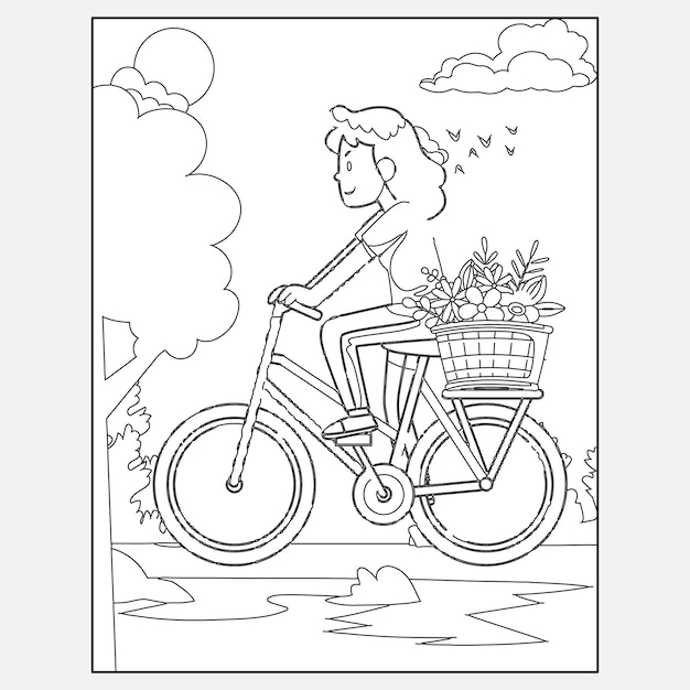 Dibujos para colorear de bicicletas imprimibles para niños